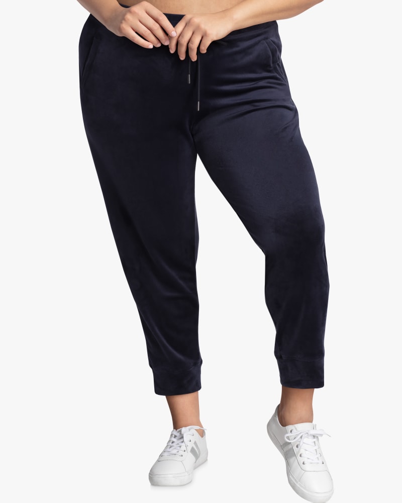Front of plus size Gates Velvet Joggers by Marc NY | Dia&Co | dia_product_style_image_id:117322